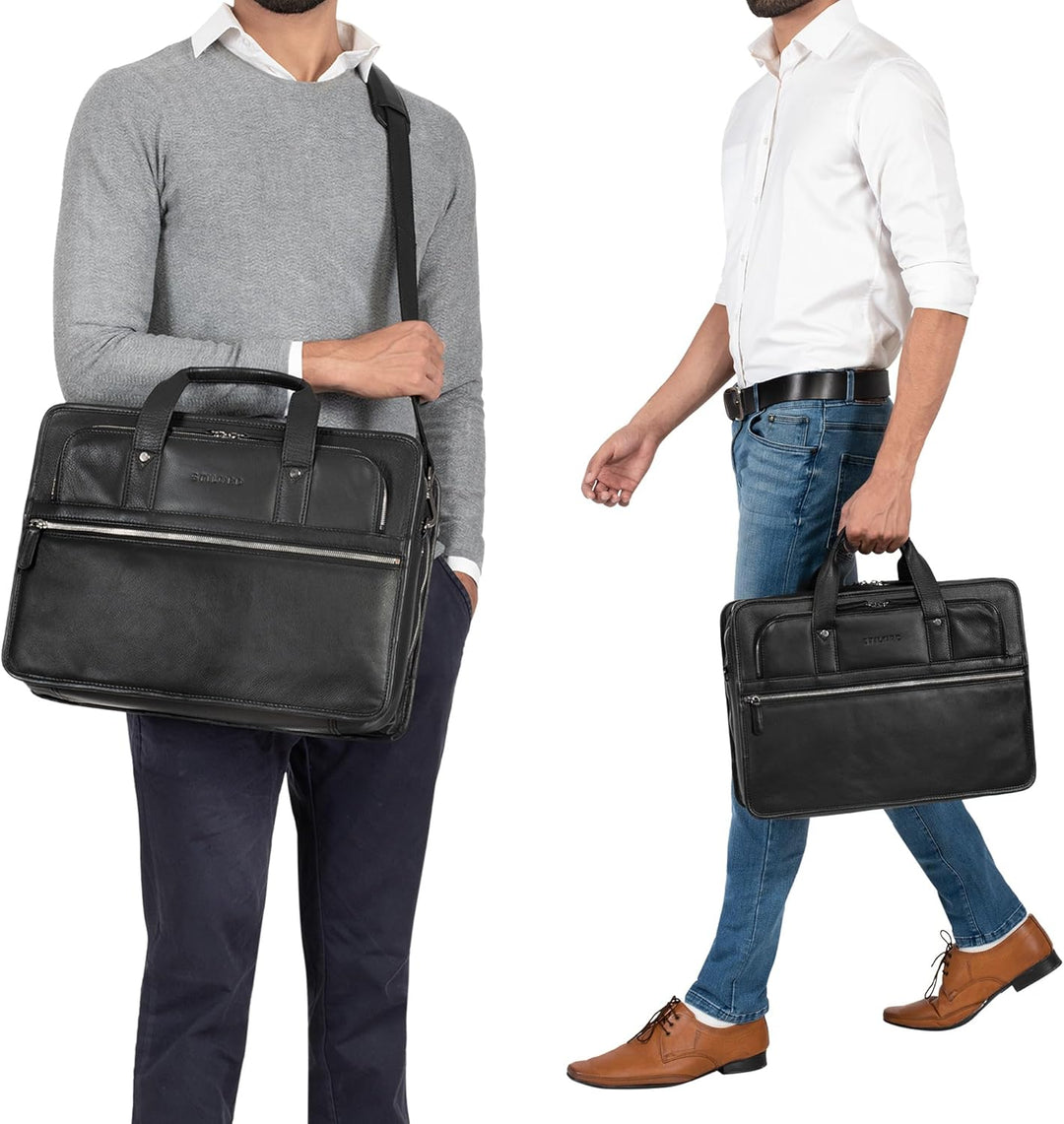 STILORD 'Yves' Aktentasche Herren Leder Arbeitstasche Dokumententasche 15,6 Zoll Laptoptasche Busine