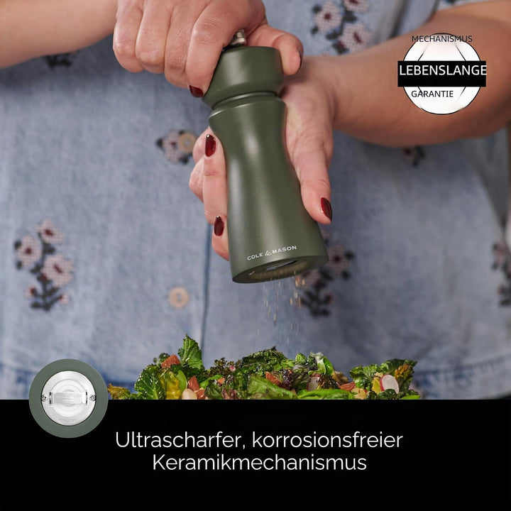 Cole & Mason Kenton Salz- und Pfeffermühle, Rosmarin, Verstellbarer Mahlgrad, Langlebiges Keramikmah