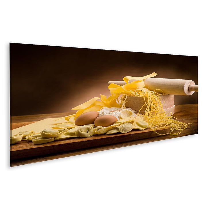 islandburner Bild auf Leinwand Traditionelle Italienische Hausgemachte Pasta Mit Zutaten Für Küche I