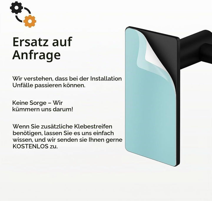 KES Handtuchhalter ohne Bohren Schwarz Matt Bad Handtuchstange Selbstklebend Badetuchhalter Edelstah