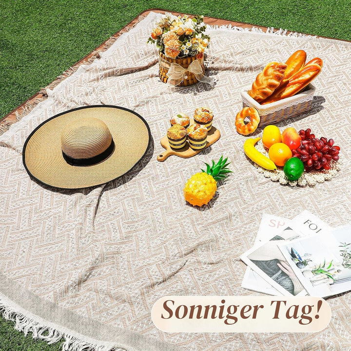 VitalCozy wasserdichte Picknickdecke, Outdoor-Decke, faltbar, 2-in-1, doppellagig, sanddicht, Strand