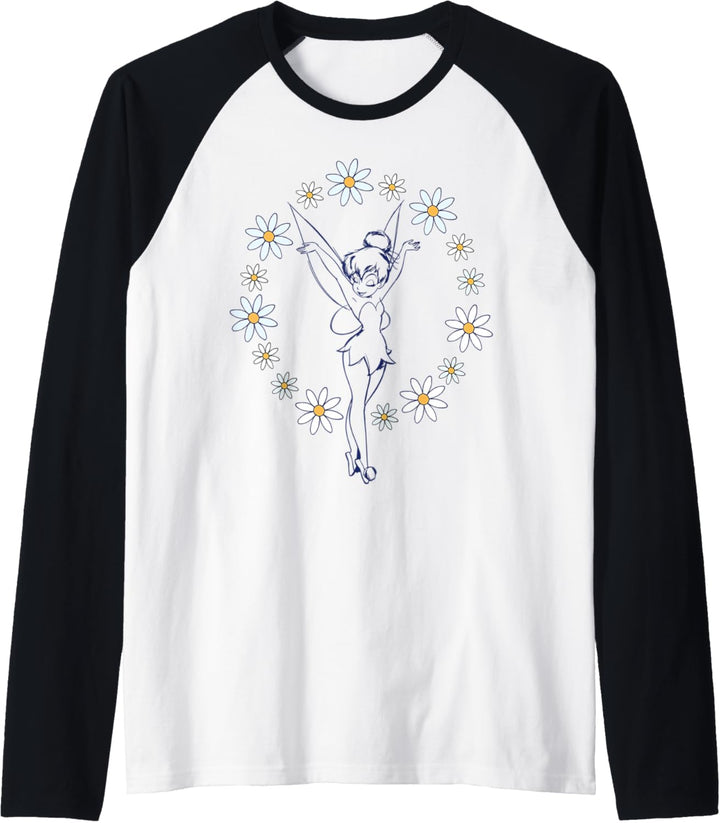 Disney Peter Pan Tinker Bell Spring Floral Circle Raglan