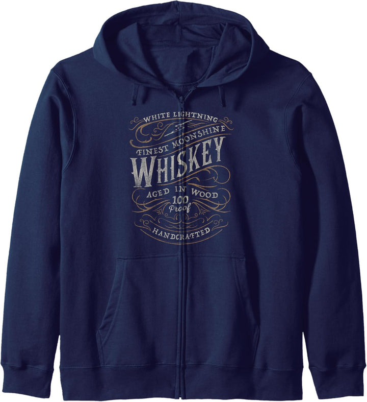 White Lightning Whiskey Finest Moonshine Vintage Kapuzenjacke