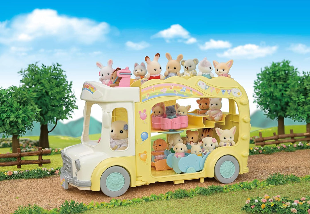 Sylvanian Families - 5744 Erlebniskindergarten Bus Regenbogen - Puppen Spielset