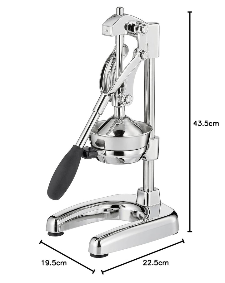 Cilio AMALFI Saftpresse Manuell | rostfreier Edelstahl | Zitruspresse Handpresse für 25% mehr Saft |