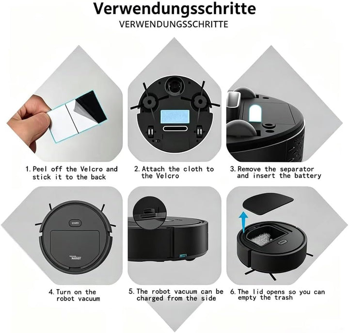 Mini Saugroboter für Auto,Auto Staubsauger Roboter,Ultradünn 6 cm Automatischer Robot Vacuum Cleaner