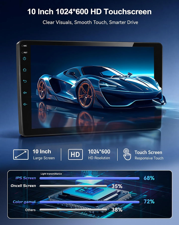 CAMECHO Carplay Autoradio 10 Zoll DSP Radio für Suzuki Swift 2005-2010 mit Android Auto FM RDS, Blue