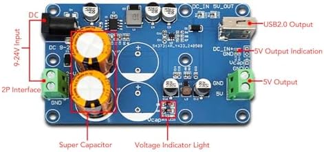 Superkondensator Backup Usv 5V 3A Ausgangsleistungsanzeige Mit 25F Kondensator Für Hochzuverlässige