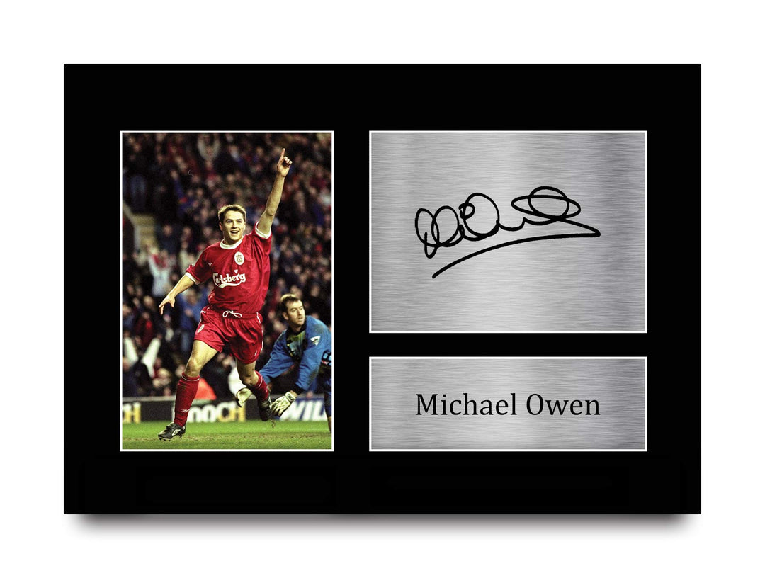 HWC Trading A4 Michael Owen Liverpool Gifts Autogramm-Bild für Fans und Fans – A4 (ungerahmt) Michae
