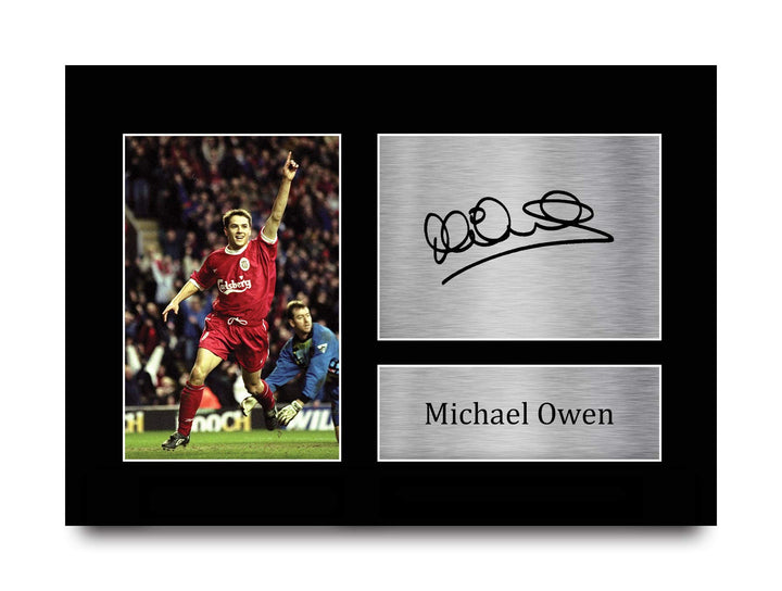 HWC Trading A4 Michael Owen Liverpool Gifts Autogramm-Bild für Fans und Fans – A4 (ungerahmt) Michae
