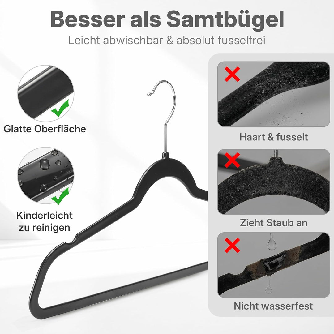 HOUSE DAY 50er Pack Kleiderbügel Kunststoff Schwerlast, 0,5cm Ultradünn Platzsparend Kleiderbügel, F