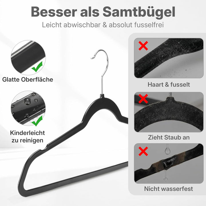 HOUSE DAY 50er Pack Kleiderbügel Kunststoff Schwerlast, 0,5cm Ultradünn Platzsparend Kleiderbügel, F