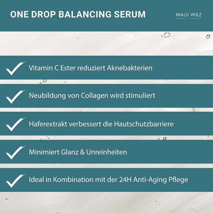 Malu Wilz One Drop Balancing Serum 30 ml I Skincare Anti-Aging-Serum mit Poreway &amp; Vitamin C Ester g