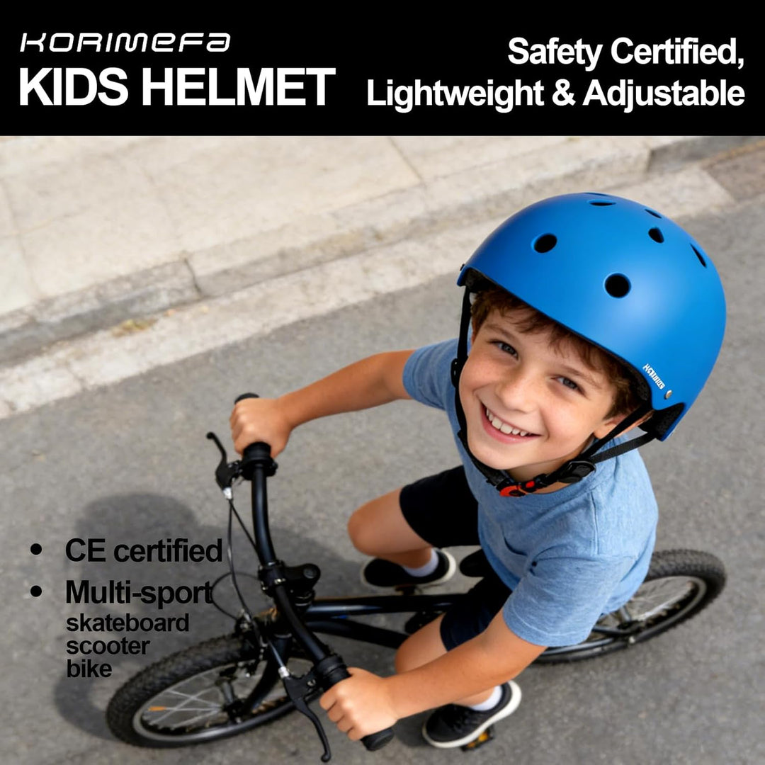KORIMEFA Kinder Fahrradhelm Kinderhelm Skaterhelm Verstellbar für 3 Jahre Junge CE-Zertifizierung fü
