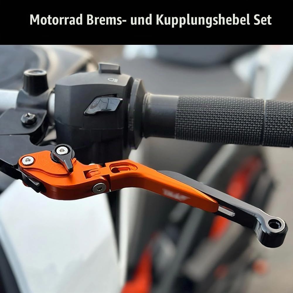 QJY-Motor Part-Store Motorrad Einstellbar Bremskupplungshebel CNC Aluminium für DUKE 125 390 DUKE 20