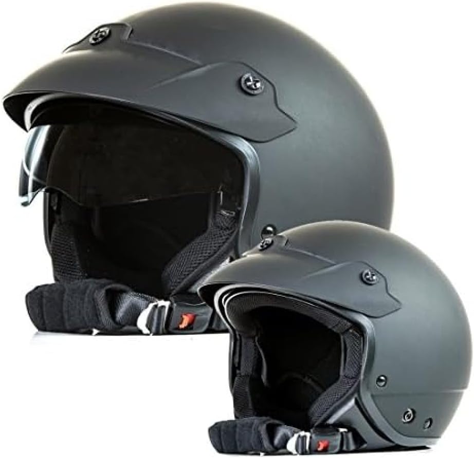 protectWEAR Jethelm Motorradhelm mit integrierten Sonnenvisier und Schild H740 - S, S