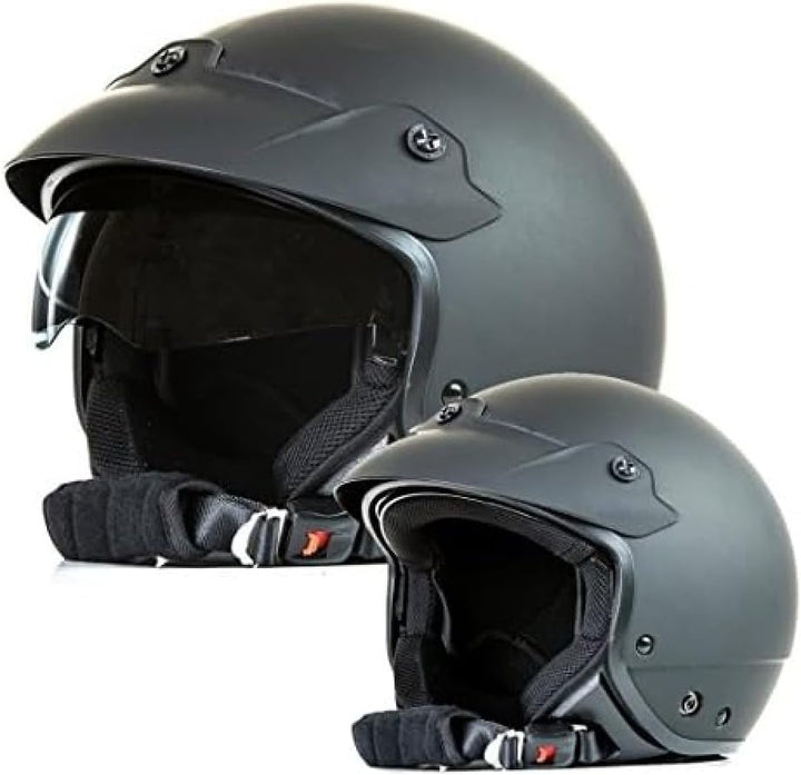 protectWEAR Jethelm Motorradhelm mit integrierten Sonnenvisier und Schild H740 - S, S