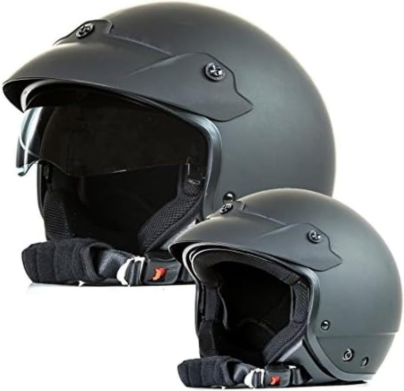 protectWEAR Jethelm Motorradhelm mit integrierten Sonnenvisier und Schild H740 - S, S