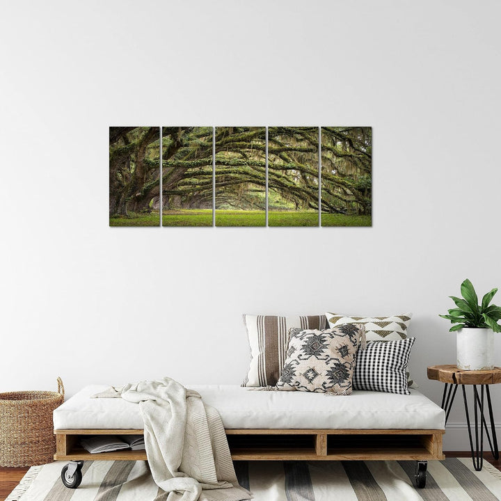 Runa Art Bild Wald Landschaft Wandbilder auf Vlies Leinwand 5 Teilig Wanddekoration Schlafzimmer Woh