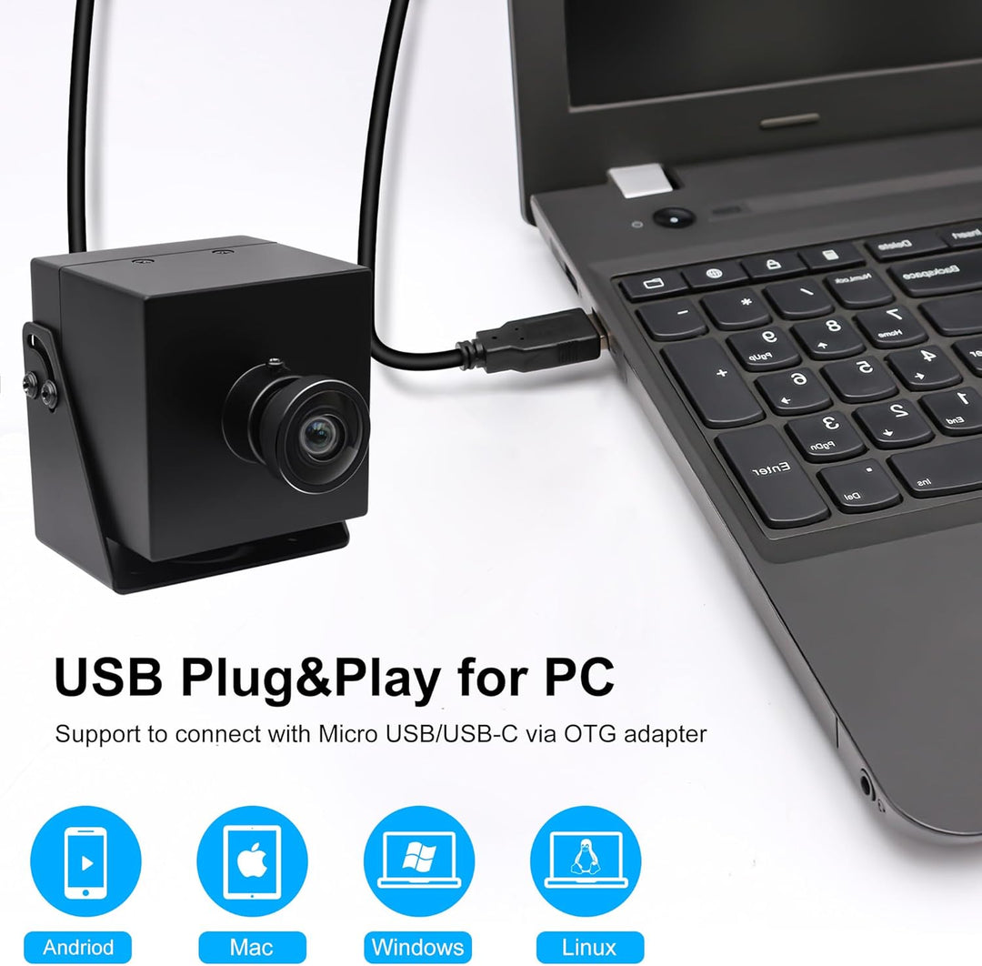 Svpro 4K Webcam HDMI USB Dual Output für Computer/Monitor/Projektor/TV, Weitwinkel Kamera Verzerrung