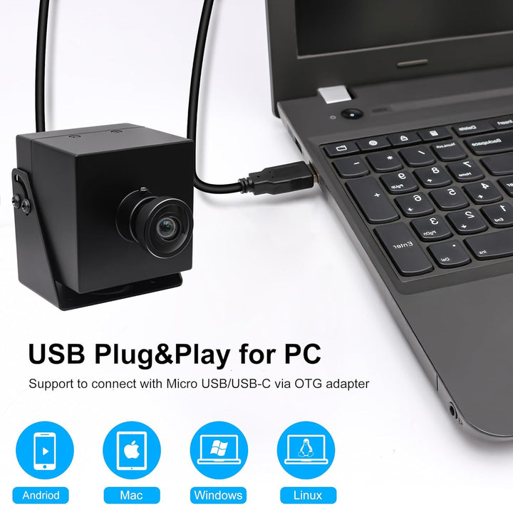Svpro 4K Webcam HDMI USB Dual Output für Computer/Monitor/Projektor/TV, Weitwinkel Kamera Verzerrung