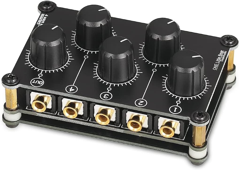 Little Bear MC5 Mini Tragbar 4 Kanal Line Mixer Live Studio Aufnahmen Passive Stereo Audio Mixer Rec