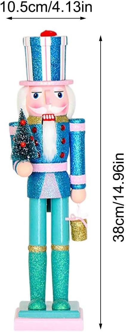 Weihnachtsnussknacker | 38 cm Holzfigur Festliche Sammelstücke | Weihnachtlicher Holz Nussknacker Fü