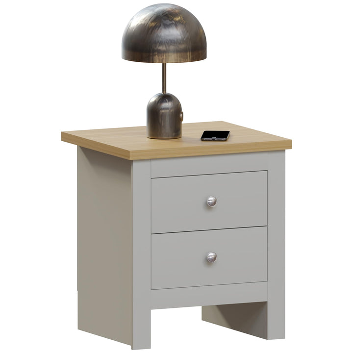 Vida Designs Nachttische, MDF, Spanplatte und Melaminfurnier, Grau, Standard, Grau
