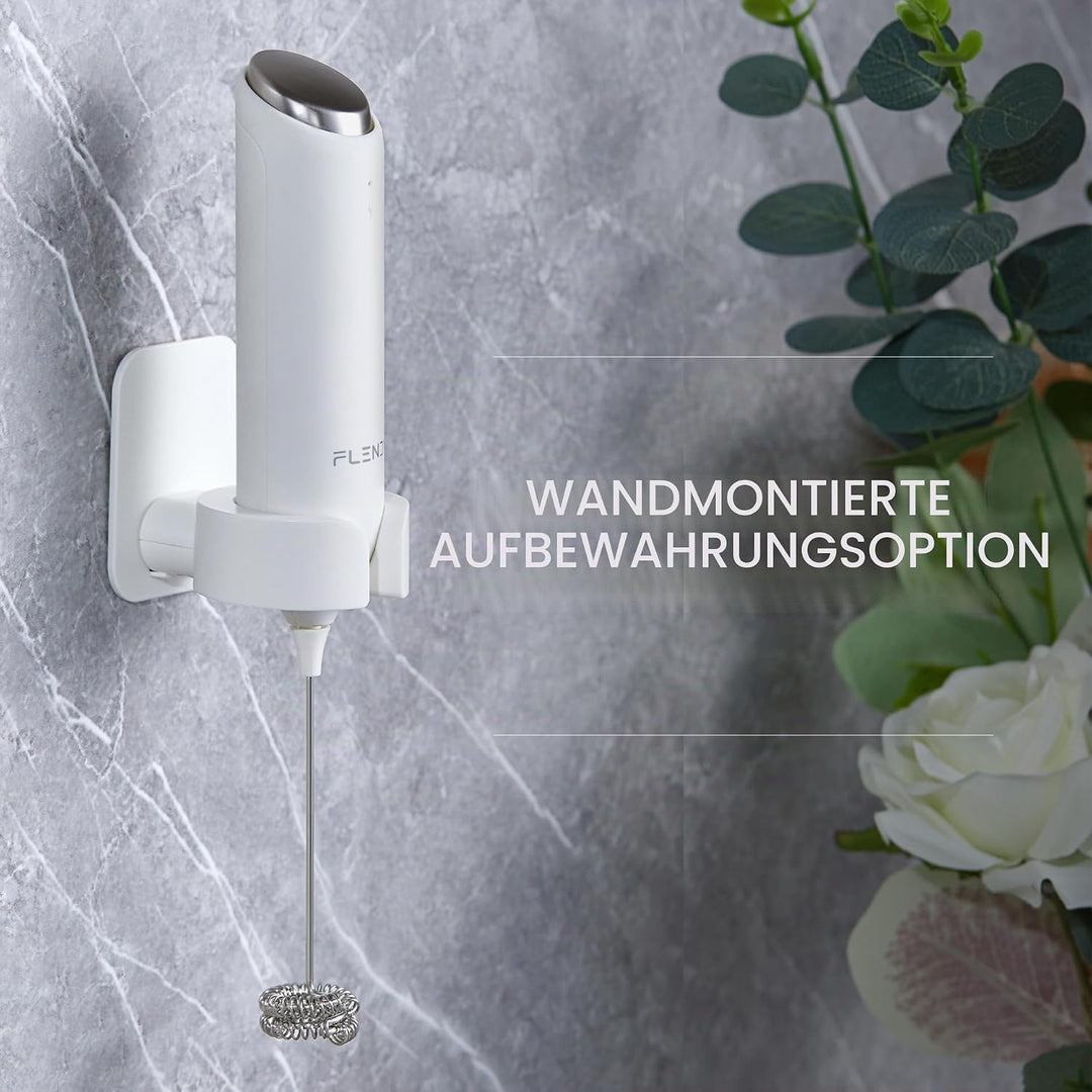 Wiederaufladbarer Hand Milchaufschäumer Stab, Aufschäumer Stab mit USB-C Ladehalterung, Mini Milchau