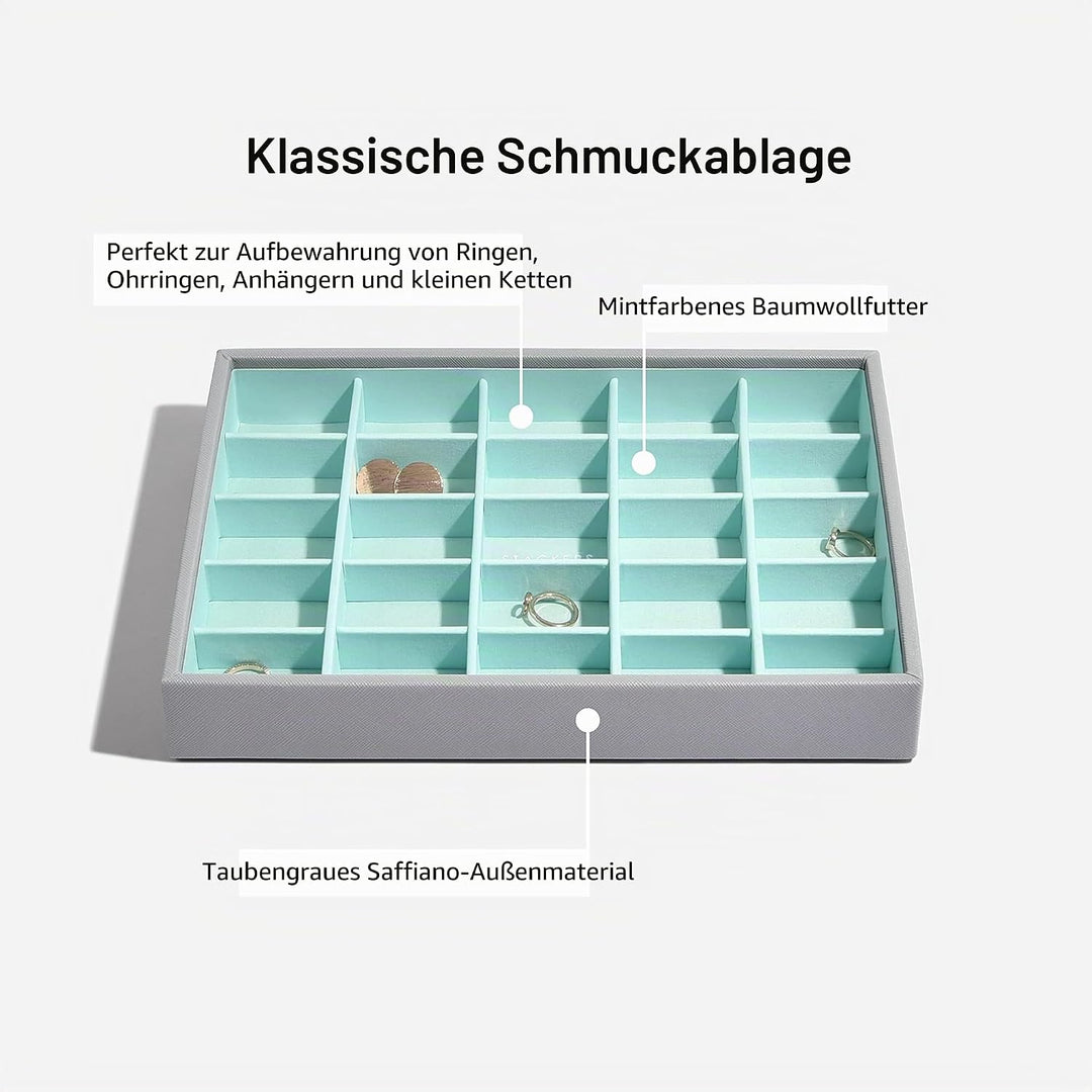 Stackers Grau Mint Klassisch Schmuckschatulle - 5 Dove Grey/Mint Green, Dove Grey/Mint Green