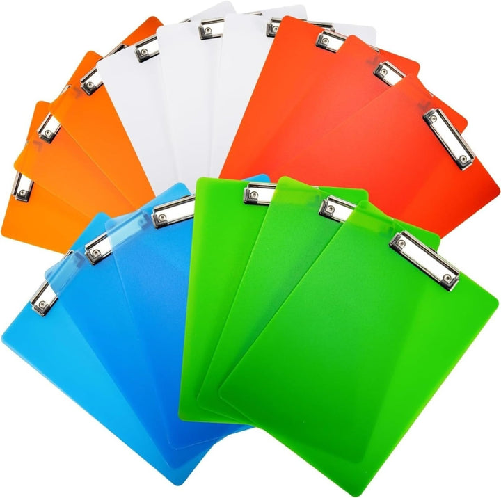 A4 Klemmbrett mit Gummierter Metalklemme, 22 x 31cm Pad Halter, Schreibblock Set in 5 Farben, Kunsts