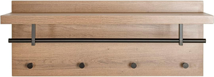 HAKU Möbel Wandgarderobe, eiche, schwarz, 75 x 26 x H 30