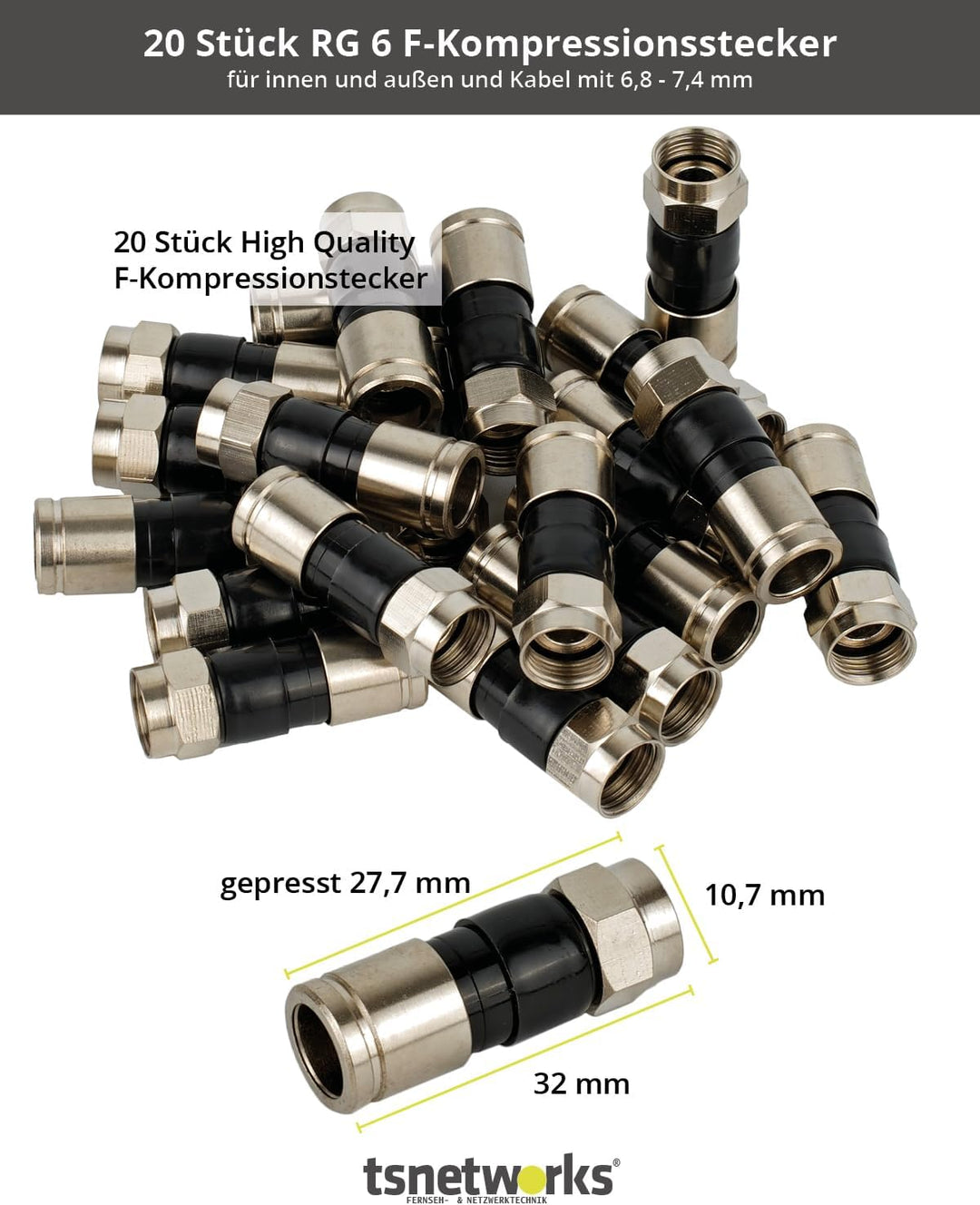 tsnetworks 7in1 NS 4 Waterproof Antennen Werkzeugset mit Kompressionszange, Universal Abisolierer,Sc