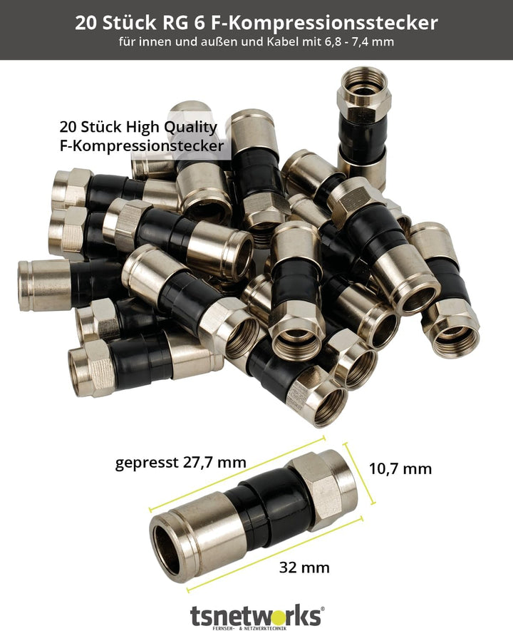 tsnetworks 7in1 NS 4 Waterproof Antennen Werkzeugset mit Kompressionszange, Universal Abisolierer,Sc
