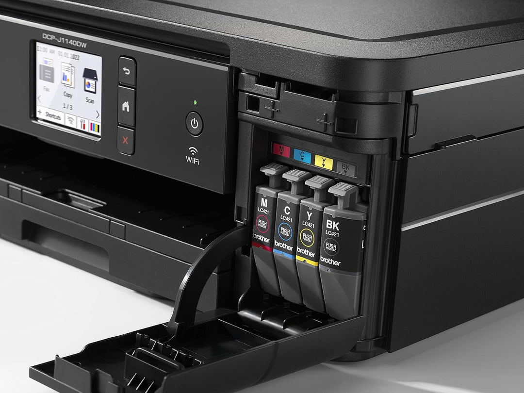 Brother DCP-J1140DW 3-in-1 Farbtintenstrahl-Multifunktionsgerät (Drucker, Scanner, Kopierer), Schwar