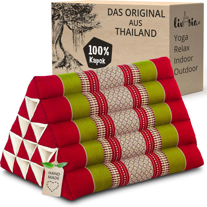 livasia Rückenstützkissen extrahoch, Dreieckskissen für Garten und Balkon, Keilkissen mit Kapok, Lag