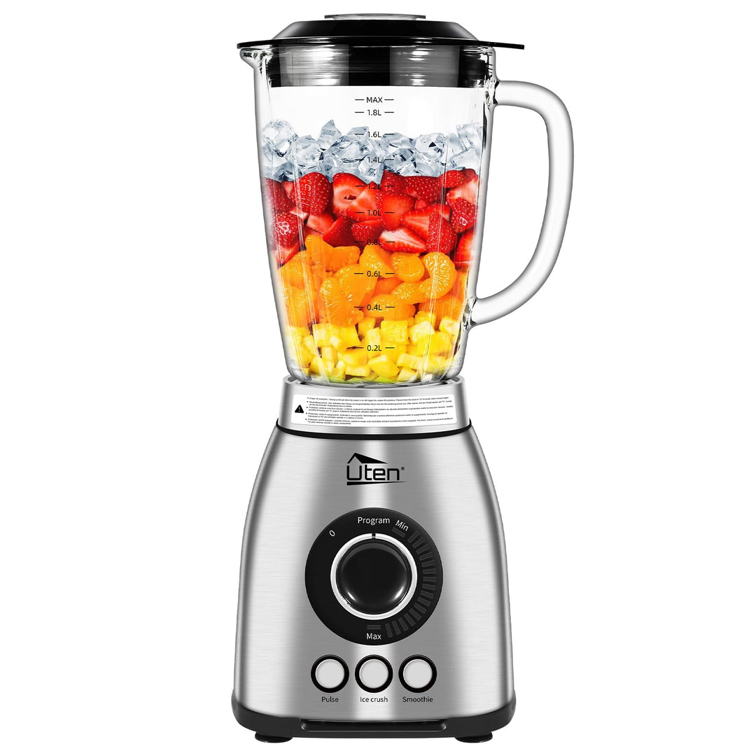 Uten Standmixer 2L, 1800 W Mixer Hochleistungsmixer, 3 Voreingestellte Programme Eiszerkleinerung, S
