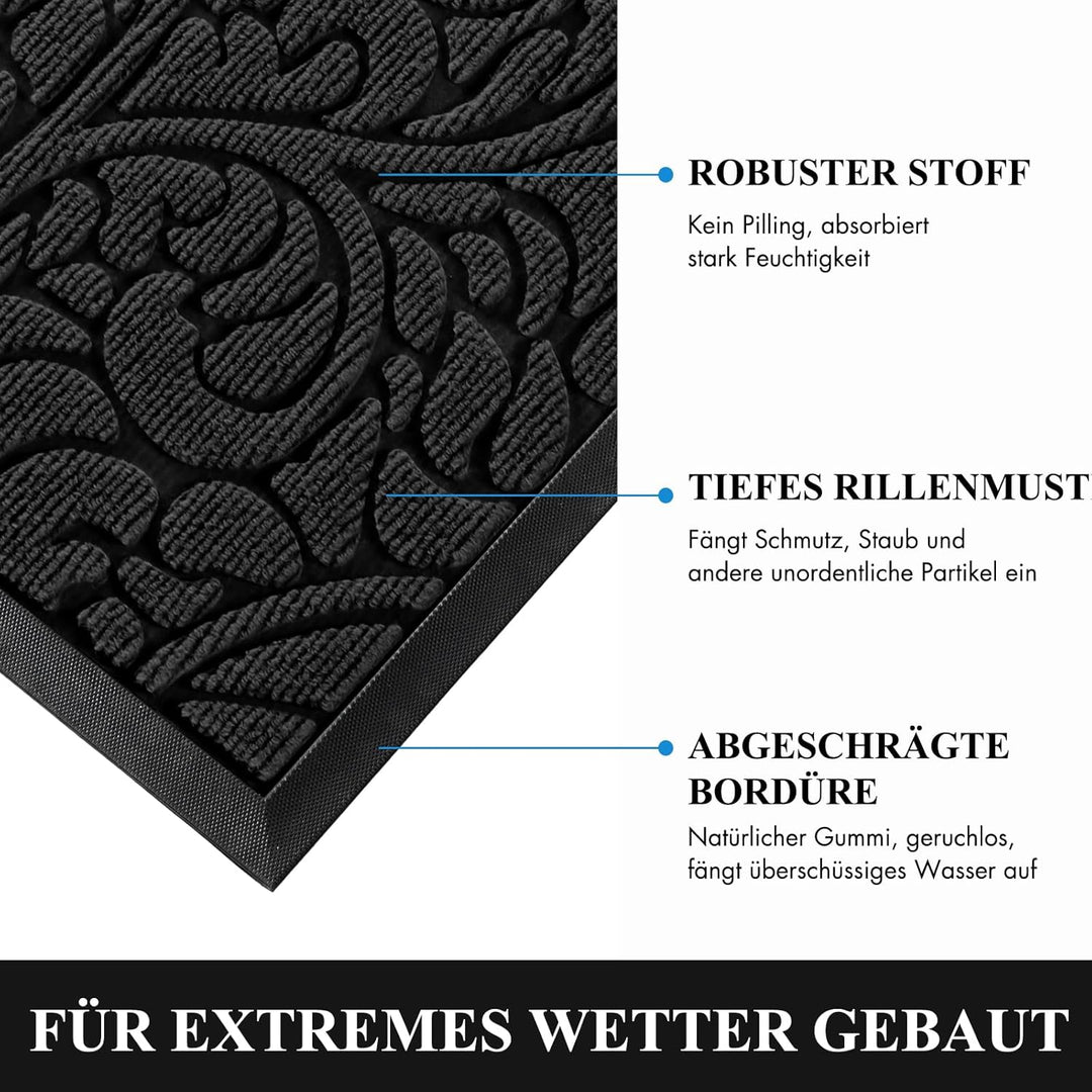 Yimobra Fussmatten - Innen und Aussen, Waschbar Fussmatte, Rutschfester Schmutzfänger Teppich für Ei