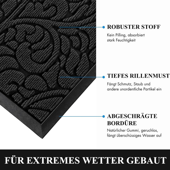 Yimobra Fussmatten - Innen und Aussen, Waschbar Fussmatte, Rutschfester Schmutzfänger Teppich für Ei