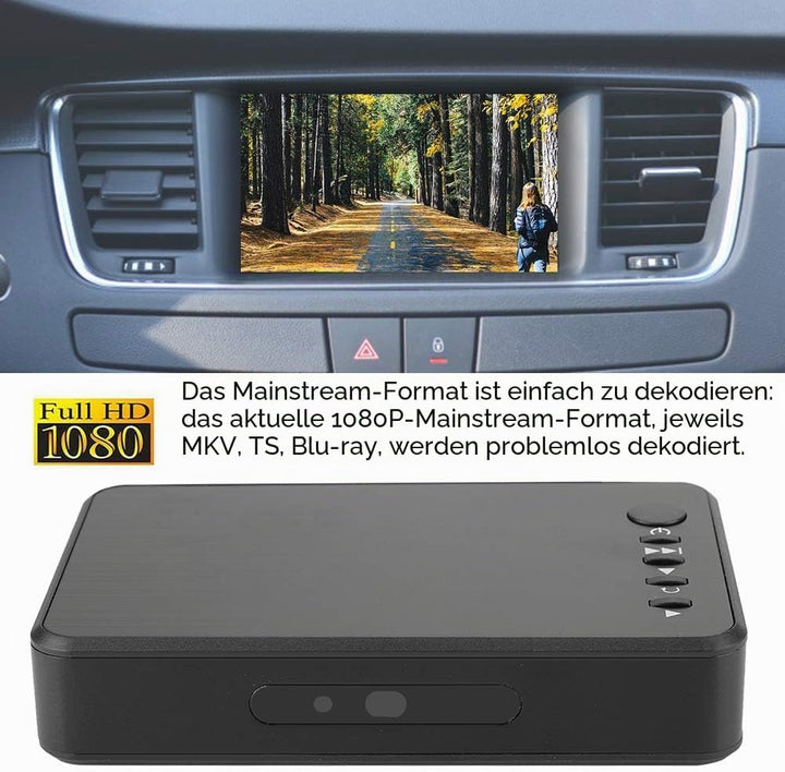 ASHATA HDMI Mediaplayer, Mini 1080P 4K Full-HD Ultra HDMI Digitaler Multimediaplayer mit Adapter und