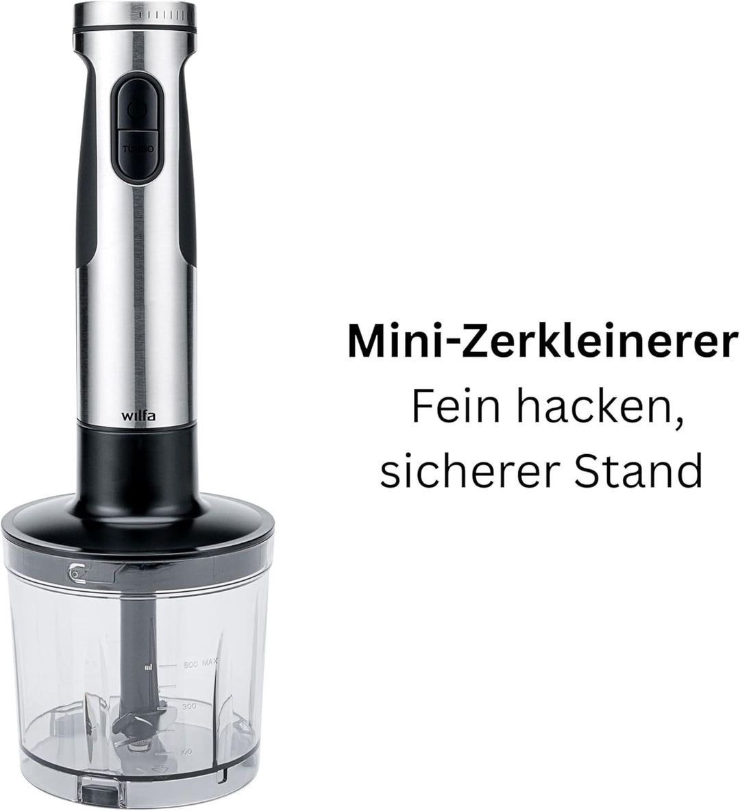 Wilfa FUSION 1500 Stabmixer - 3in1 Mixer, Schneebesen und Zerkleinerer - Zerkratzt keine Töpfe, Pfan