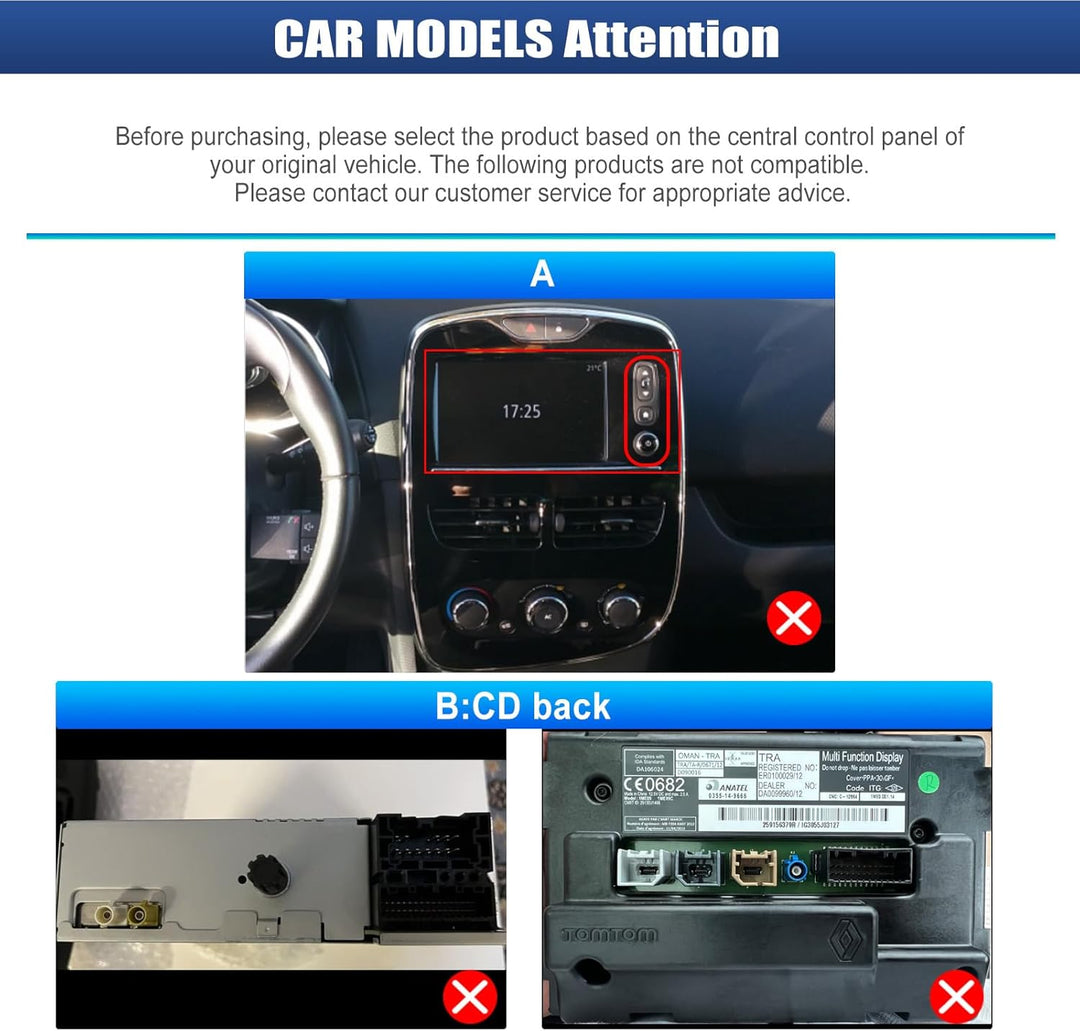CAMECHO 4+64G 10 Zoll Android 15 Navi Autoradio für Renault Clio 4 2012-2018, Clio Radio Bluetooth m
