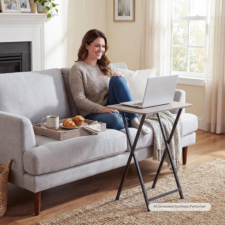 HOOBRO Beistelltisch, Klappbarer Nachttisch, Couchtisch, Faltbarer TV-Tablett zum Essen, Snack-Abend