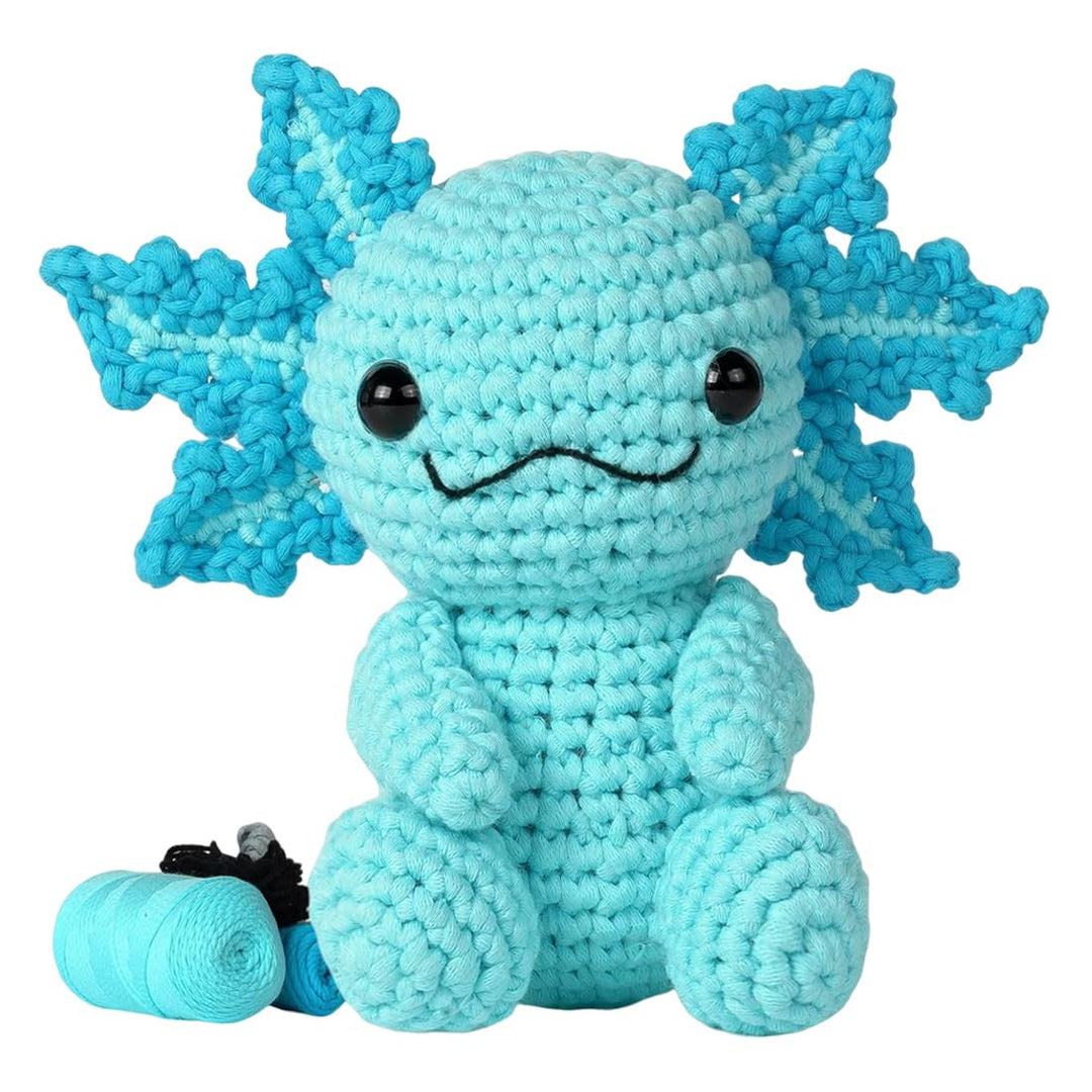 Häkelset für Anfänger Axolotl Häkelnadel Set für Tiere Strickset Bastelset für Erwachsene Kinder Häk