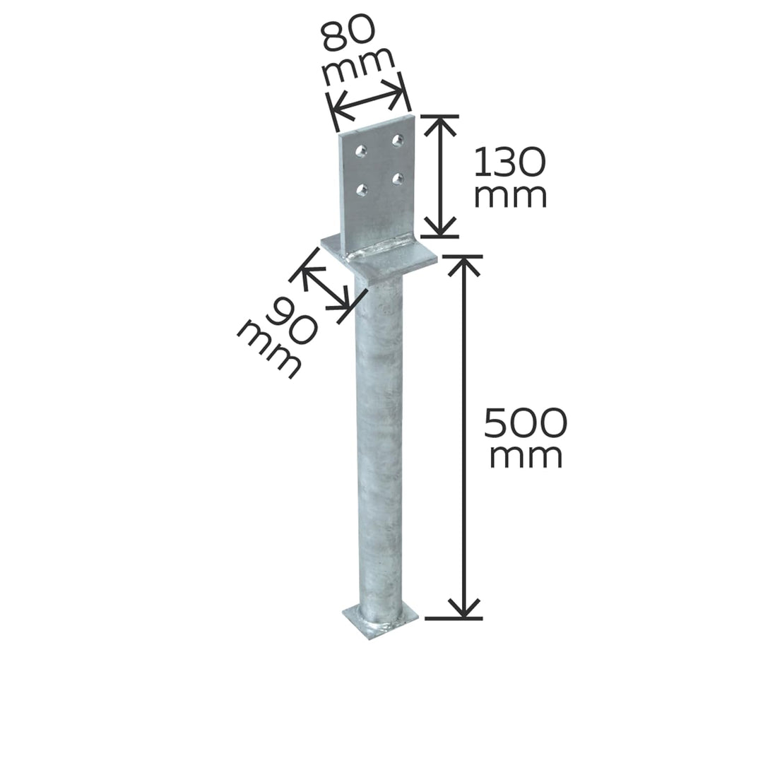 Alberts 212681 T-Pfostenträger | zum Einbetonieren | feuerverzinkt | Steggrösse 130 x 80 mm | Betona