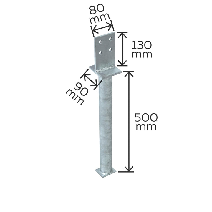 Alberts 212681 T-Pfostenträger | zum Einbetonieren | feuerverzinkt | Steggrösse 130 x 80 mm | Betona