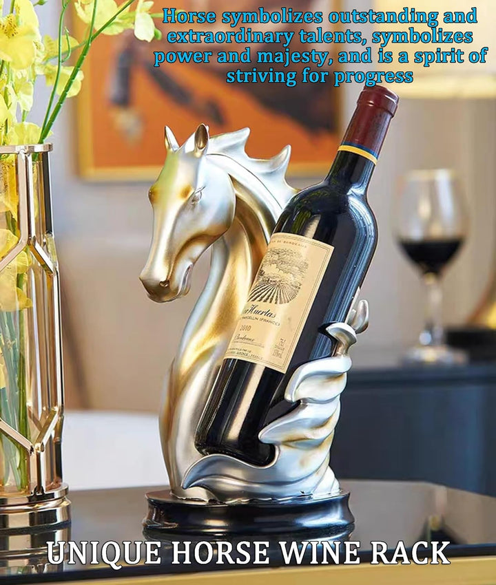 LL-COEUR Pferd Weinflaschenhalter Dekorative Weinregal Skulptur Weinständer Statue Flaschenregal Tis