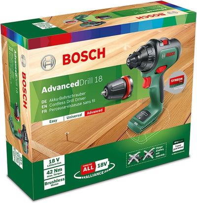 Bosch Akkuschrauber AdvancedDrill 18 (ohne Akku, 18 V, HMI, im Karton) ohne Akku AdvancedDrill 18