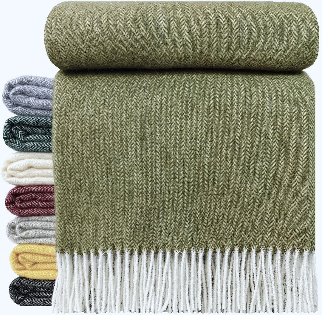 Wolldecke 100% Schurwolle Wohndecke in versch. Farben 140 x 200 cm Tagesdecke Schurwolldecke Woll-Pl