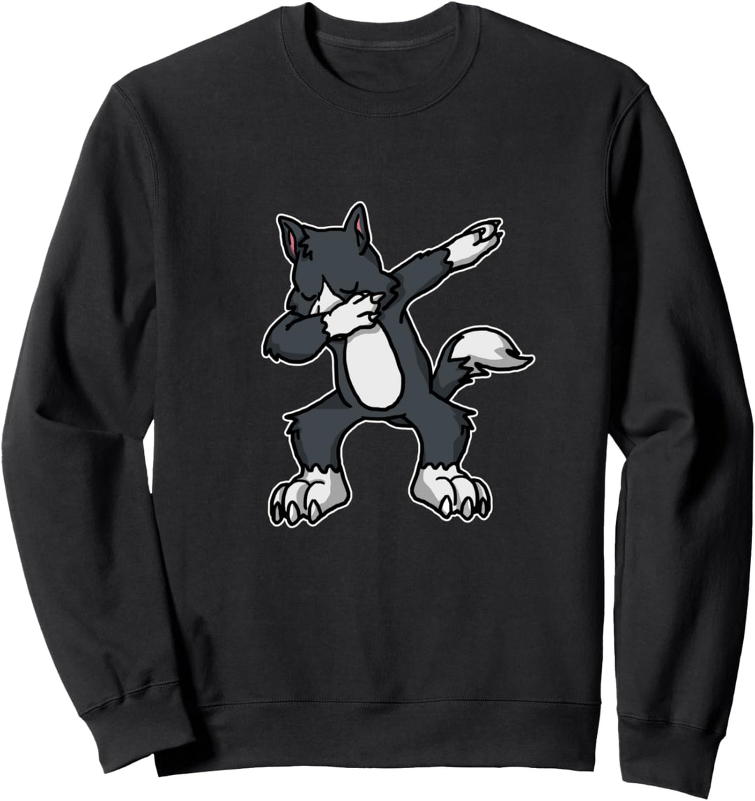Lustiges Dabbing Wolf Geschenk Dab Dance Wölfe Sweatshirt